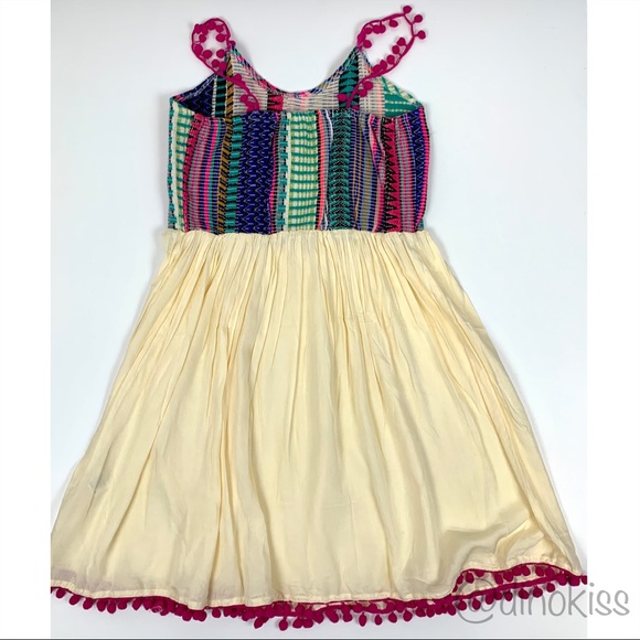 A&B Dress Multi Color Embroidered Pompom Dress - Picture 6 of 13